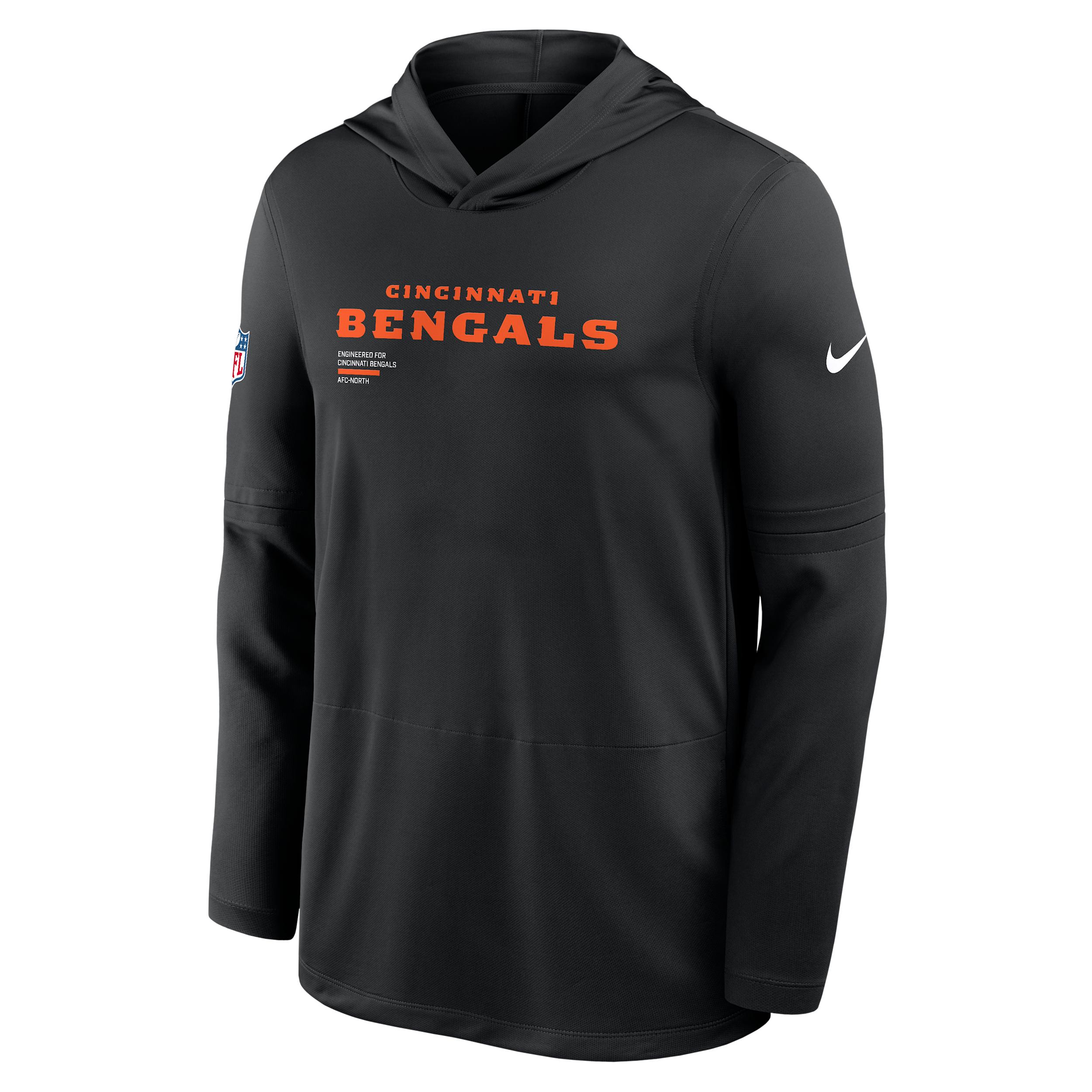 Cincinnati Bengals Pure Fury Sideline Nike Mens Dri-FIT NFL Long-Sleeve Hooded Top | 03B900A9A-P8B Product Image