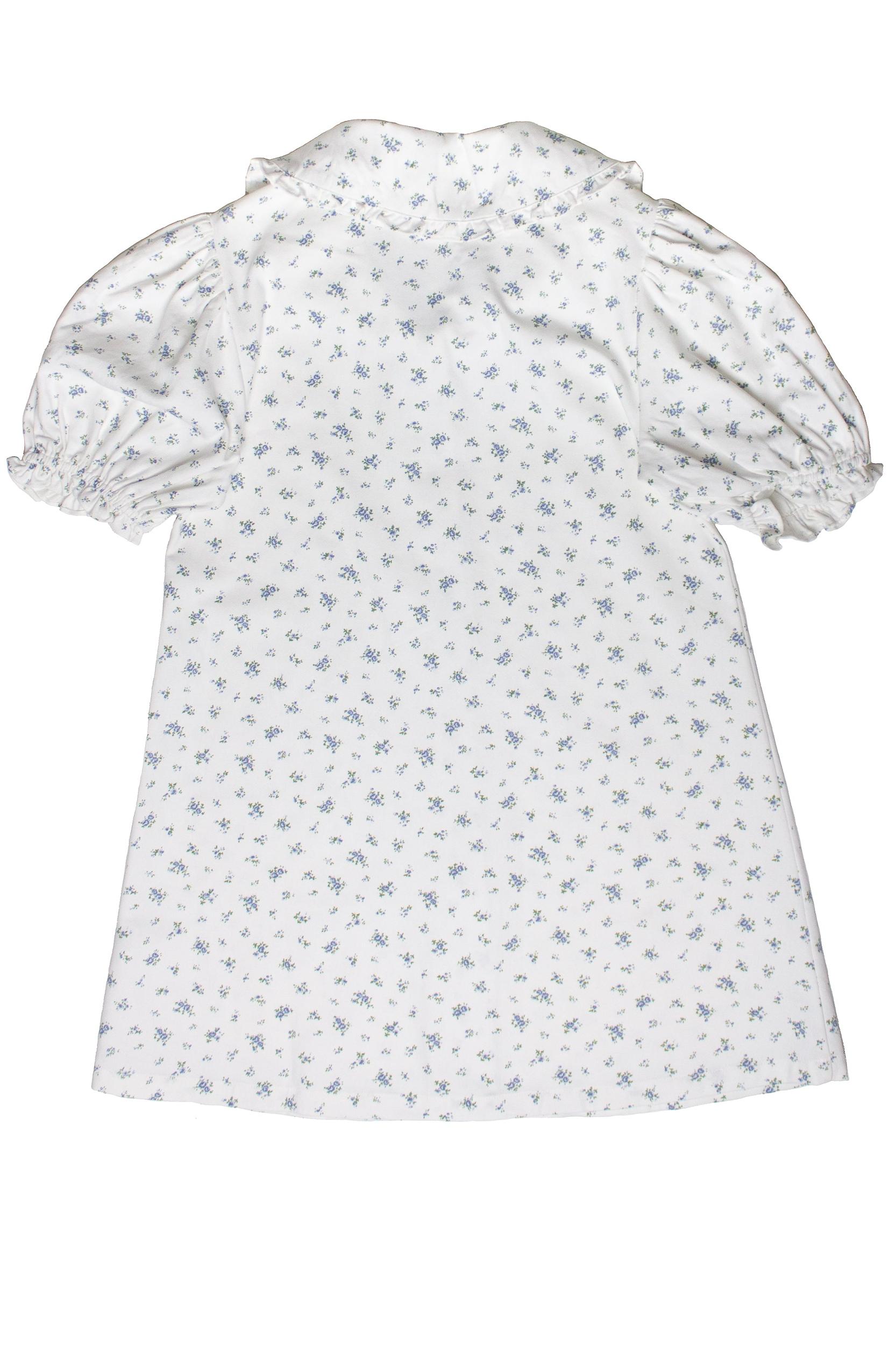 Floral Peter Pan Collar Denim Dress Product Image