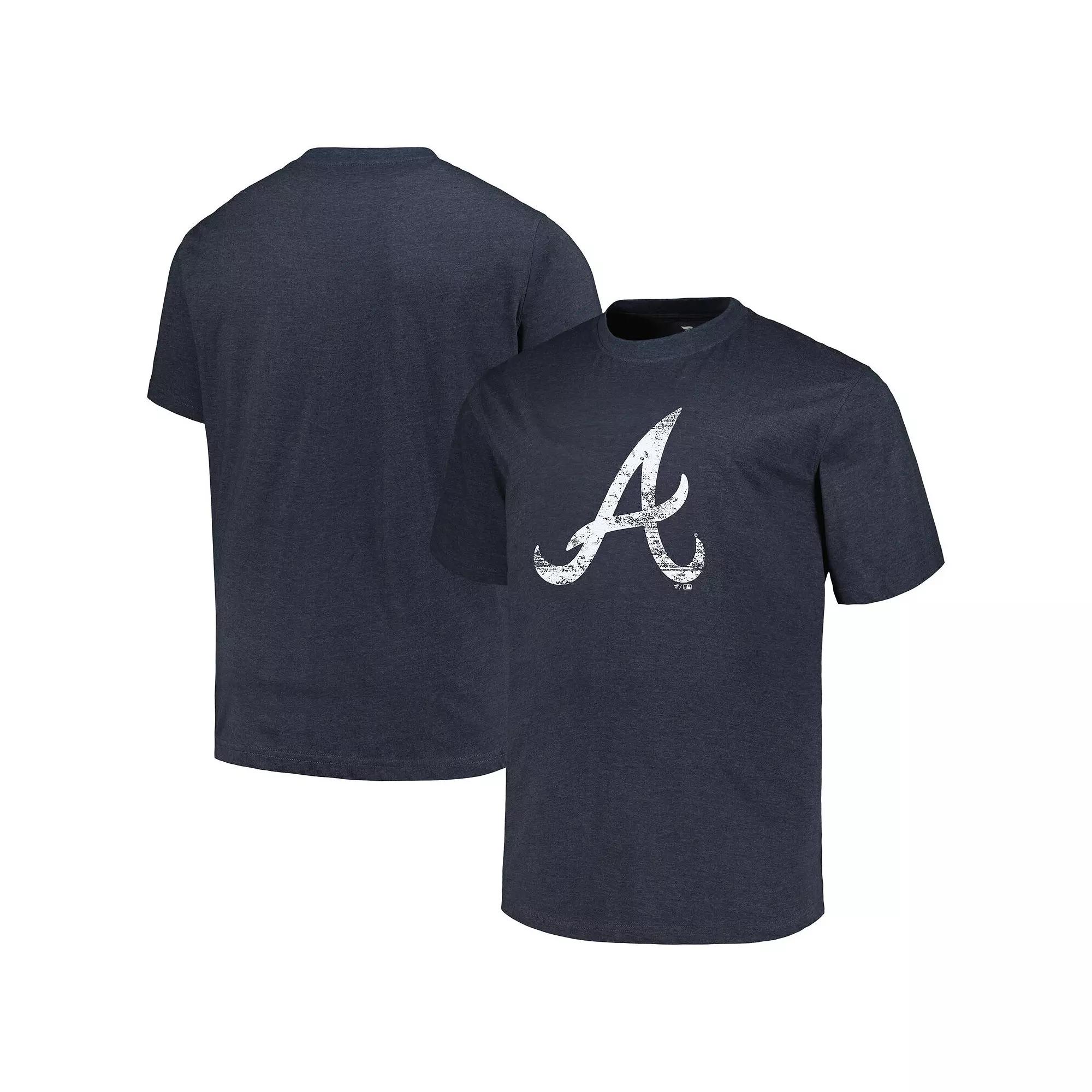 Men's Profile Heather Navy Atlanta Braves Big & Tall Weathered Logo T-Shirt,  Product Image