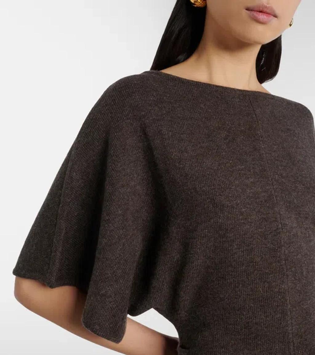 STAUD Amelie Wool-blend Midi Sweater Dress In Brown Product Image