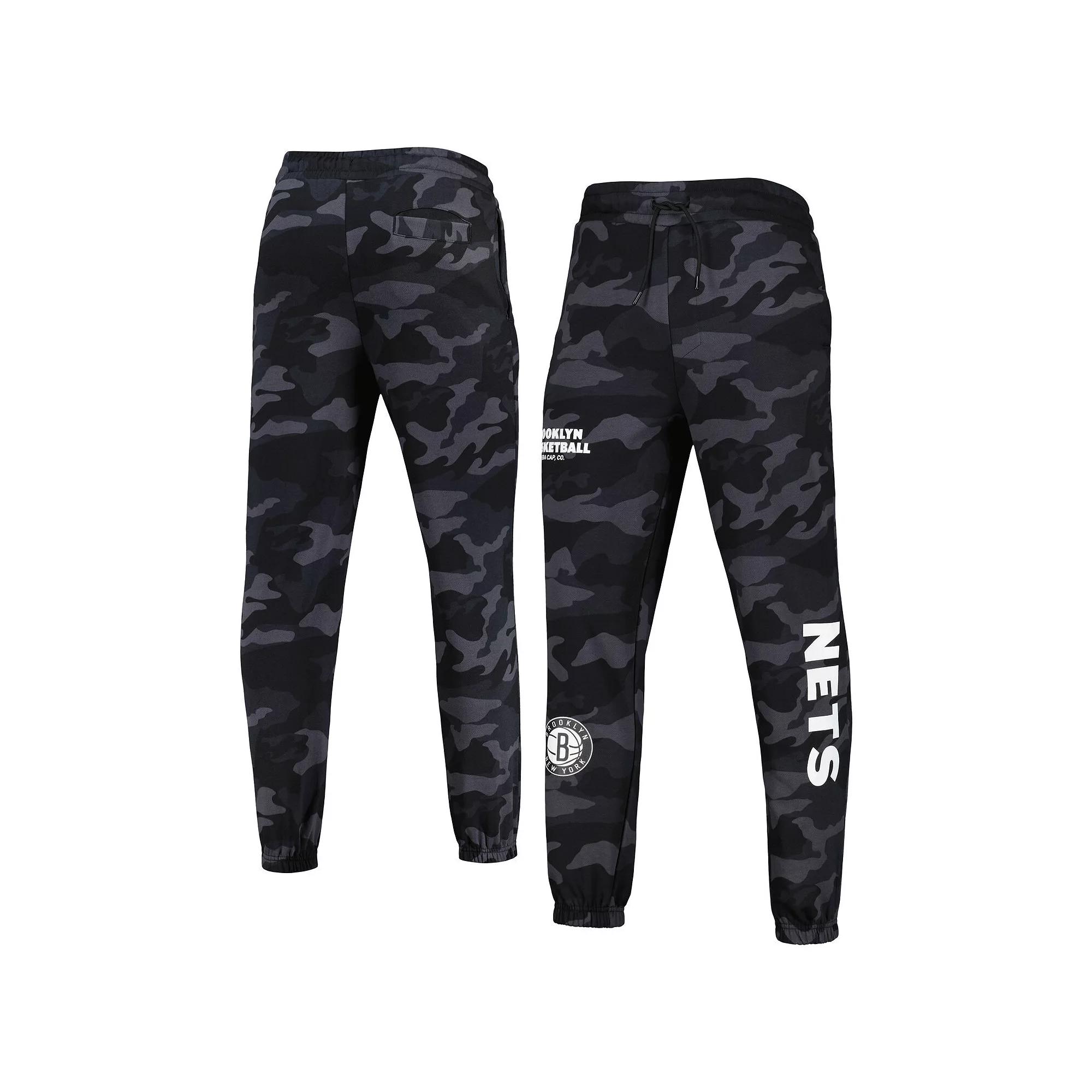 Men's New Era Black/Camo Brooklyn Nets Tonal Joggers, Size: 2XL Product Image