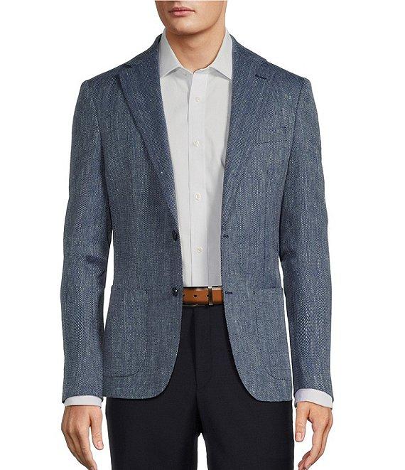 Hickey Freeman Classic Fit Linen Blend Herringbone Sport Coat Product Image