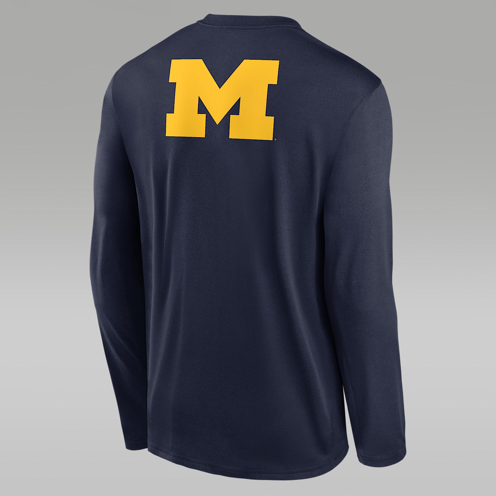 Mens Michigan Primetime Legend 2-Hit Jordan Brand Dri-FIT College Long-Sleeve T-Shirt | NJGT41SMWN-6TH Product Image