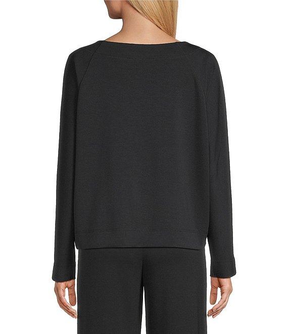 Westbound Petite Size Coordinating Long Sleeve Crew Neck Seamed Knit Top Product Image