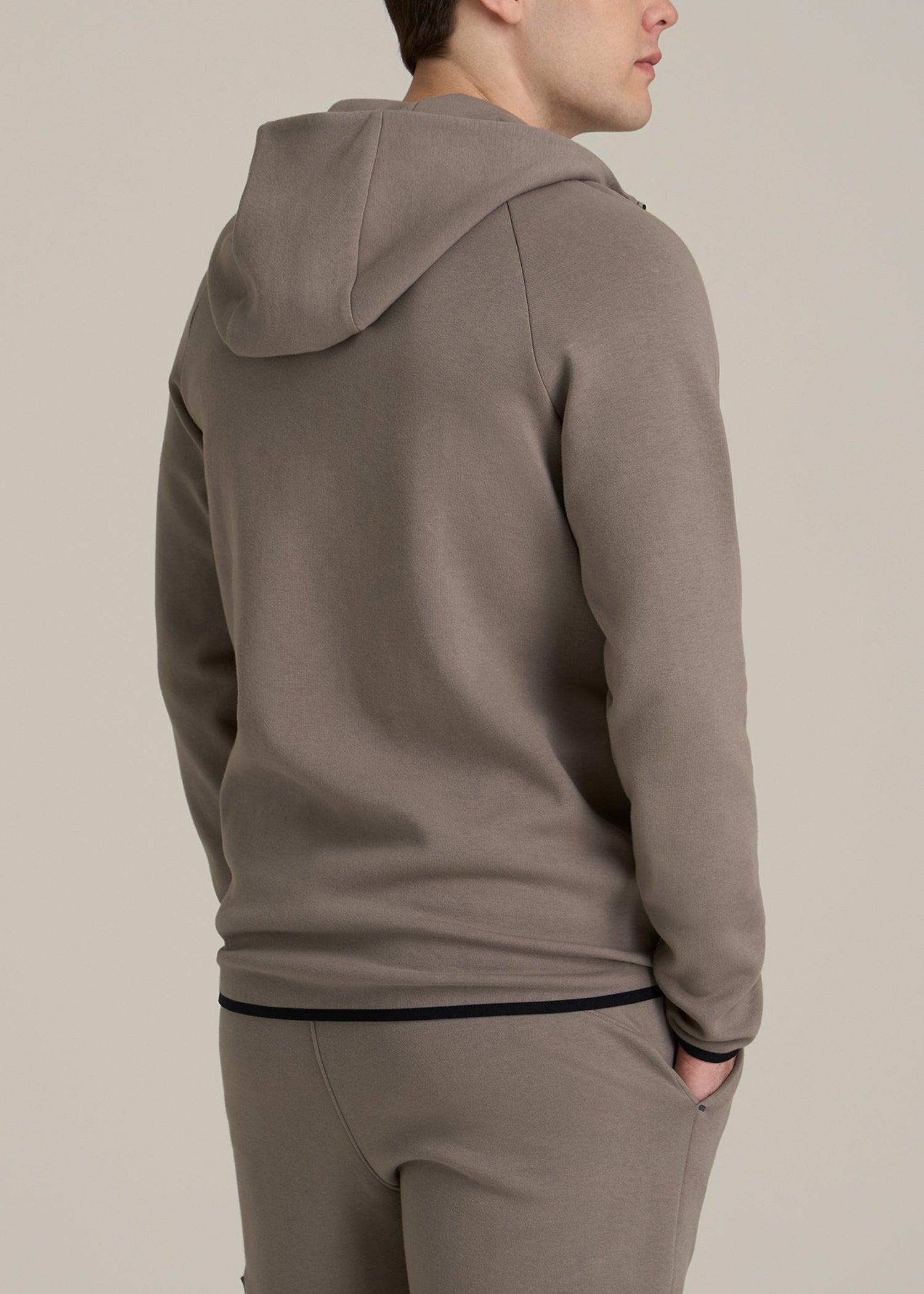 Tech Motion Fleece Hooded Popover for Tall Men in Portobello Male Product Image
