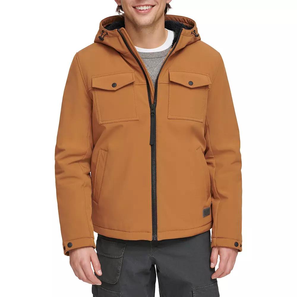 Big & Tall Levi's® Sherpa-Lined Hooded Softshell Utility Jacket, Men's,  Product Image
