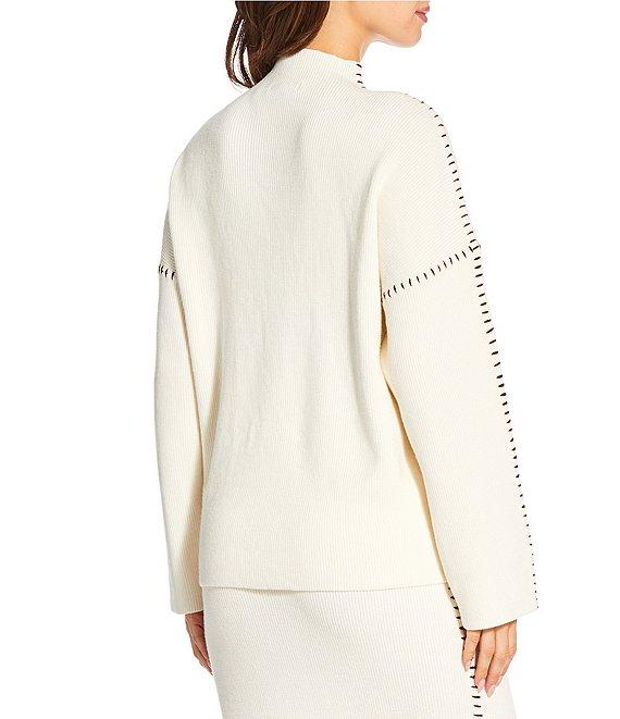 Skies Are Blue Funnel Neck Long Sleeve Knit Coordinating Sweater Product Image