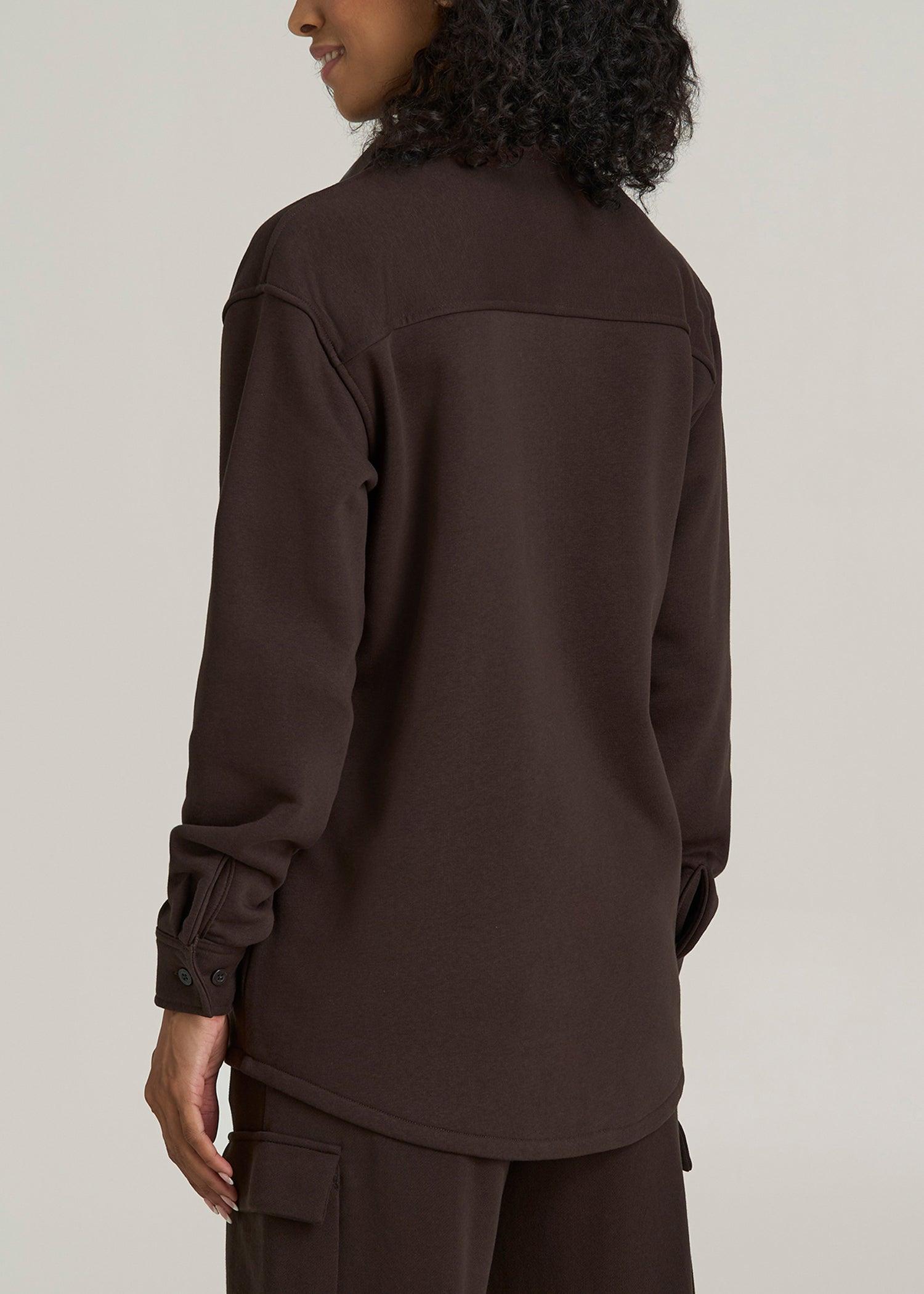 Wearever 2.0 Fleece Shacket for Tall Women in Espresso Female Product Image