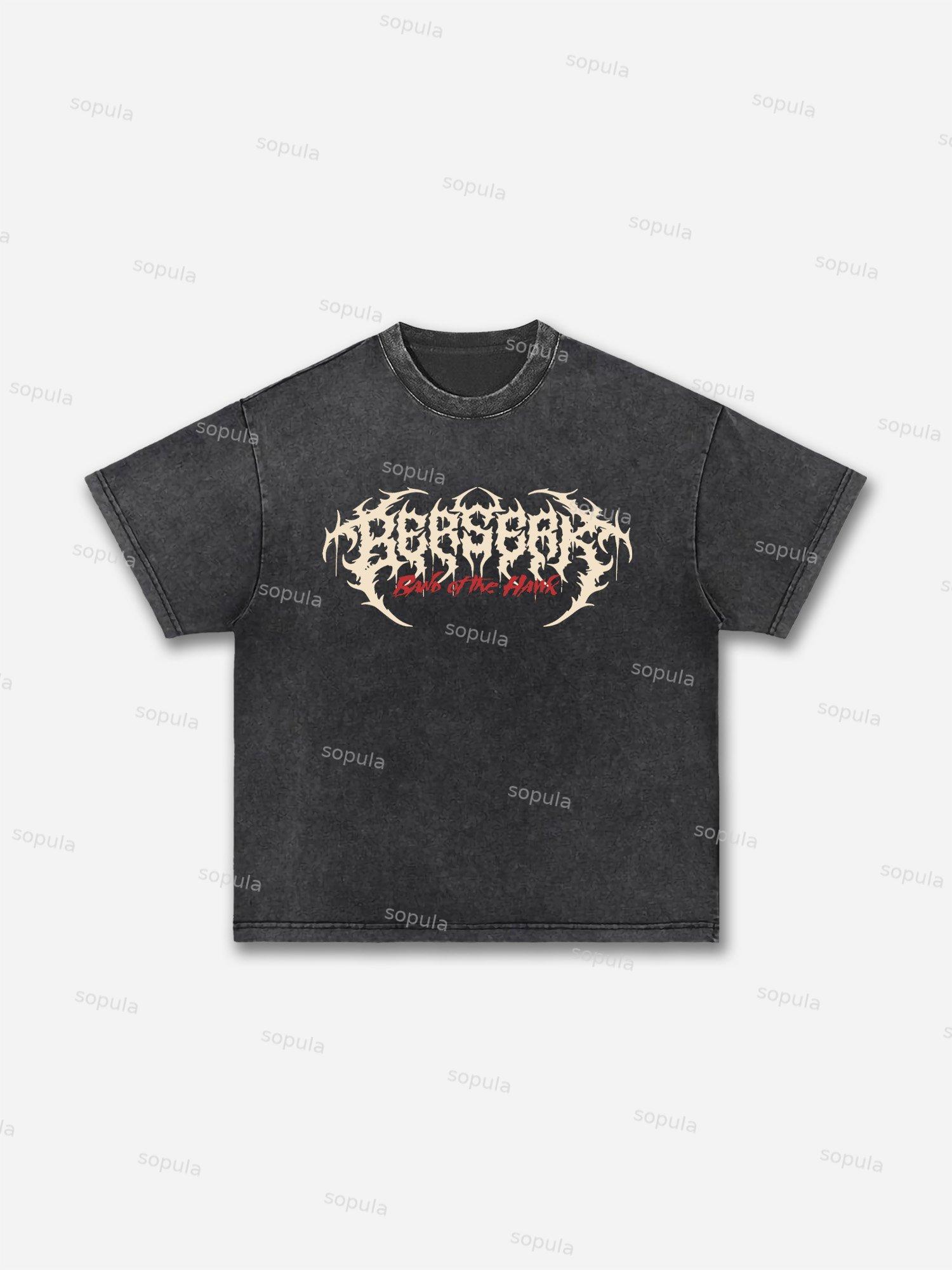 Berserk Manga Graphic Acid Wash T-shirt Product Image