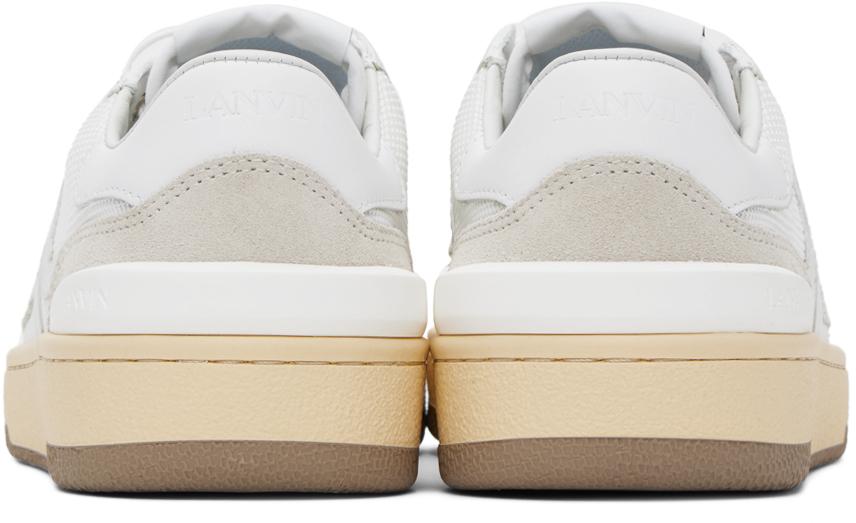 LANVIN Mesh And Leather Clay Sneakers With In White Product Image