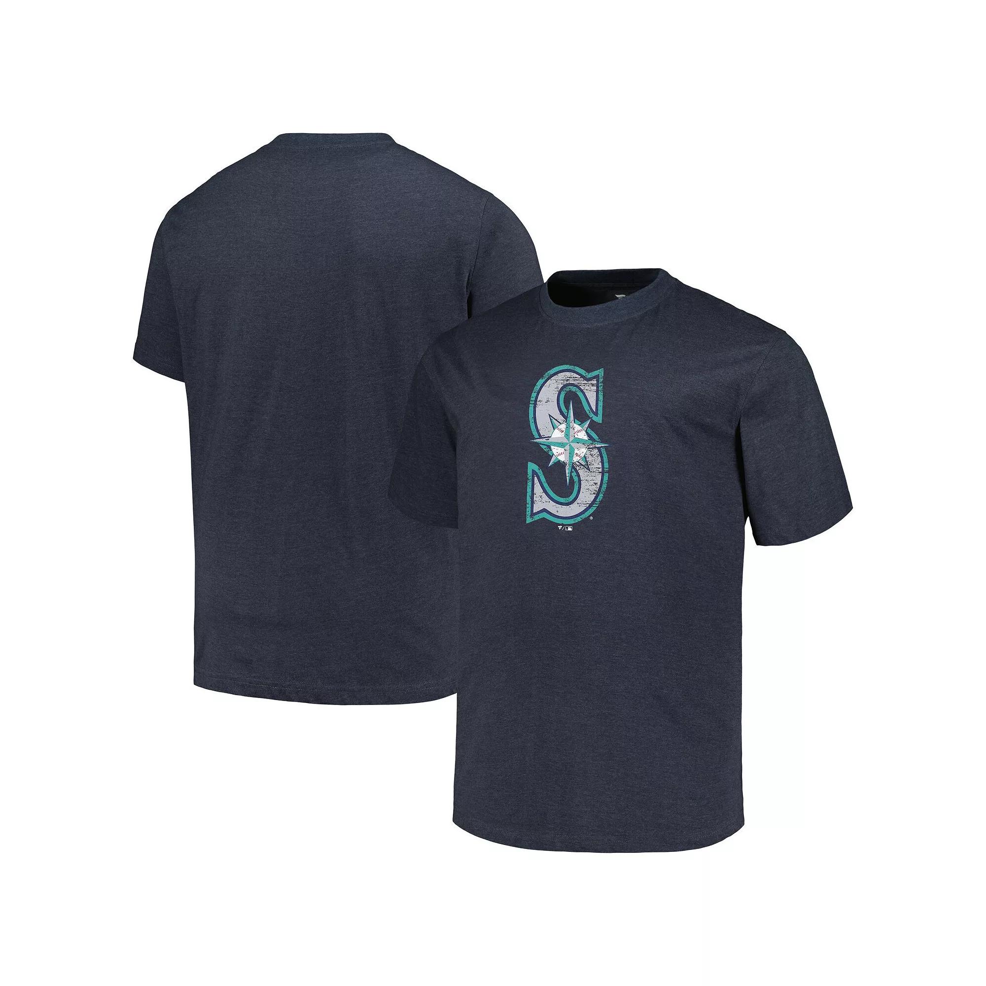 Men's Profile Heather Navy Seattle Mariners Big & Tall Weathered Logo T-Shirt,  Product Image