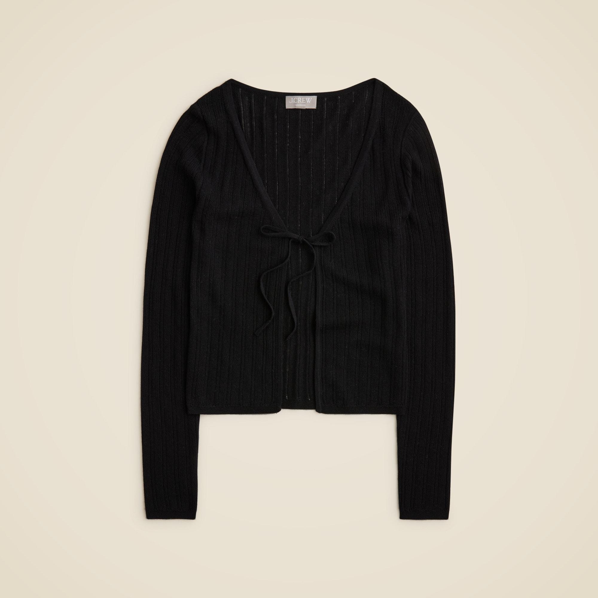 Featherweight cashmere tie-front cardigan Product Image