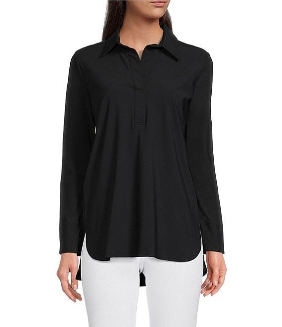 Jude Connally Hadley Long Roll-Tab Sleeve Point Collar High-Low Tunic Product Image