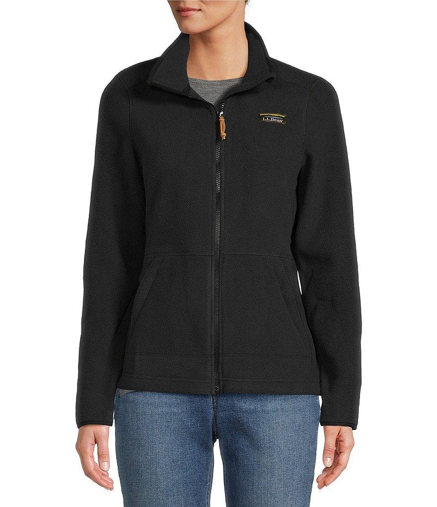 L.L.Bean Mountain Classic Stand Collar Long Sleeve Pocketed Fleece Knit Jacket Product Image