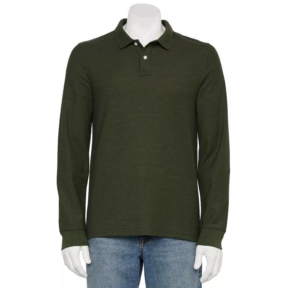 Men's Sonoma Goods For Life® Adaptive Long Sleeve Pique Polo,  Product Image