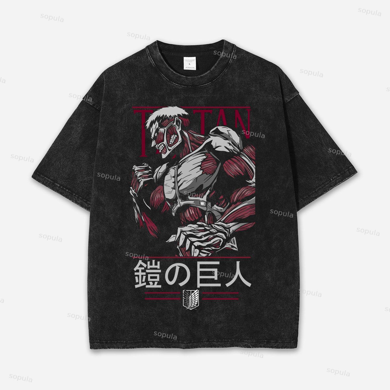 Titan Armored Giant Acid Washed T-shirt Product Image