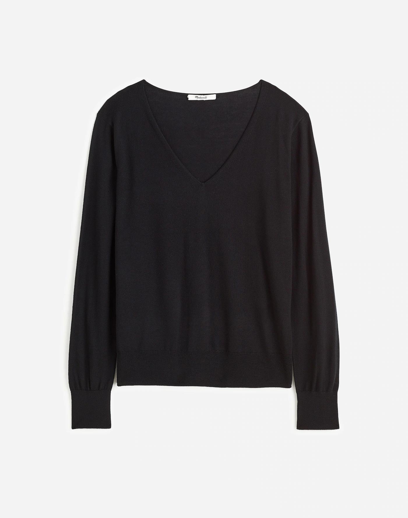 Merino Wool-Silk Blend V-Neck Sweater Product Image