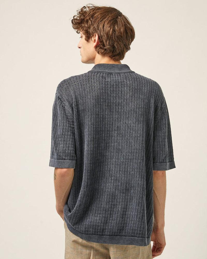 Washed Pointelle Buttondown - Violet Product Image