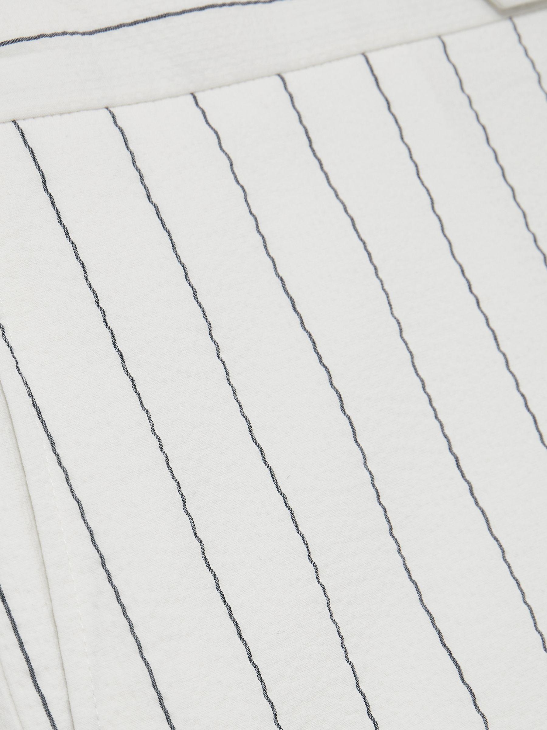 Cotton-Blend Pinstripe Shorts in White/Navy Product Image