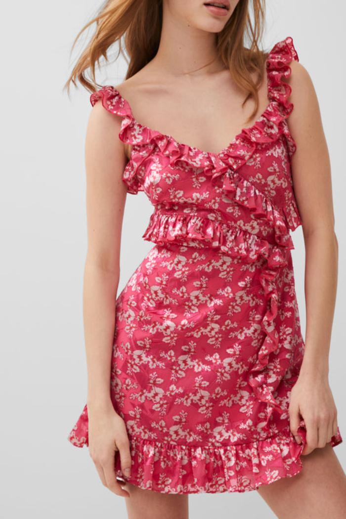 Elianna Burnout Frill Cami Dress- Raspberry Sorbet Product Image