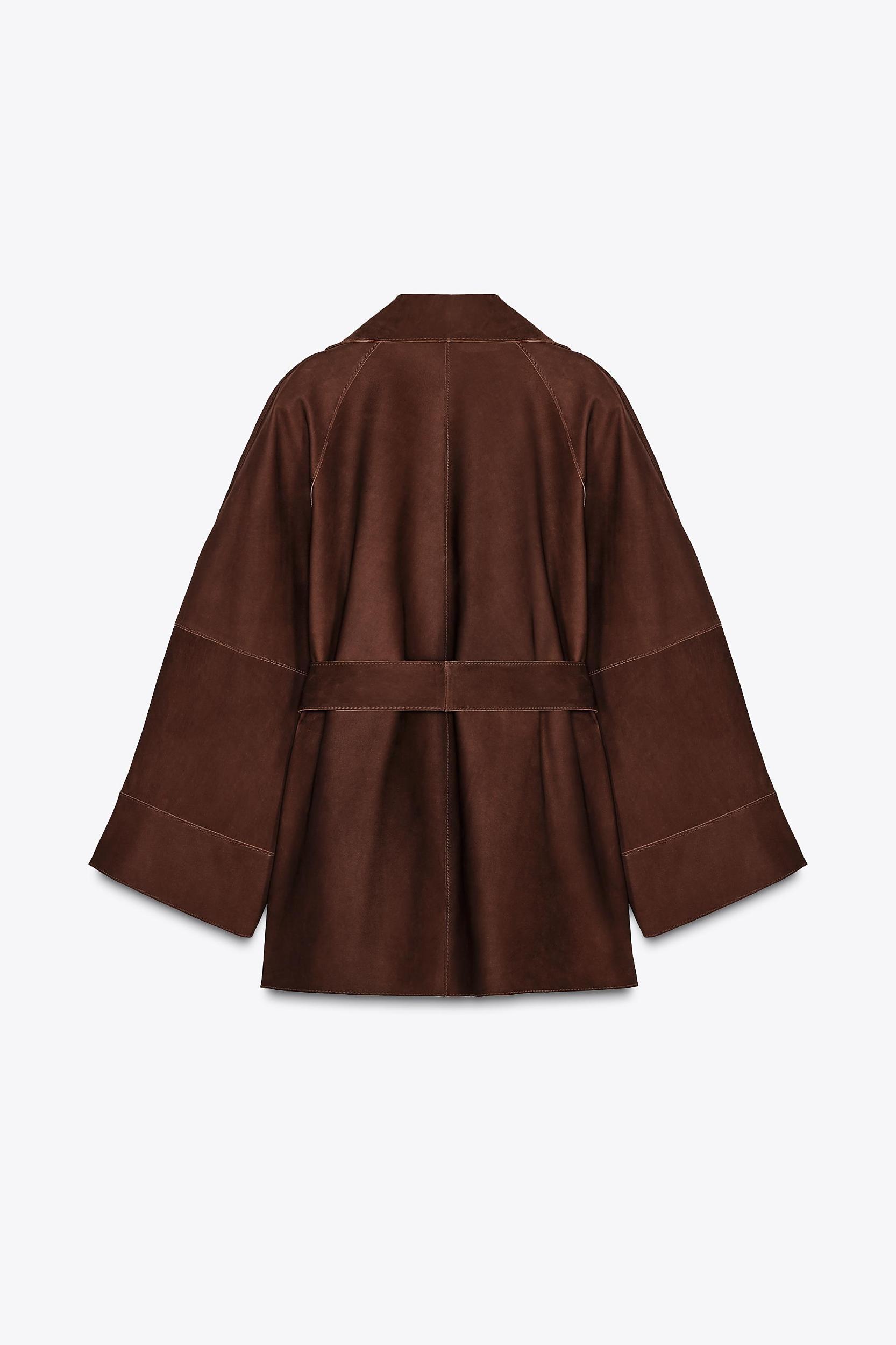 OVERSIZED SUEDE SHORT TRENCH COAT Product Image