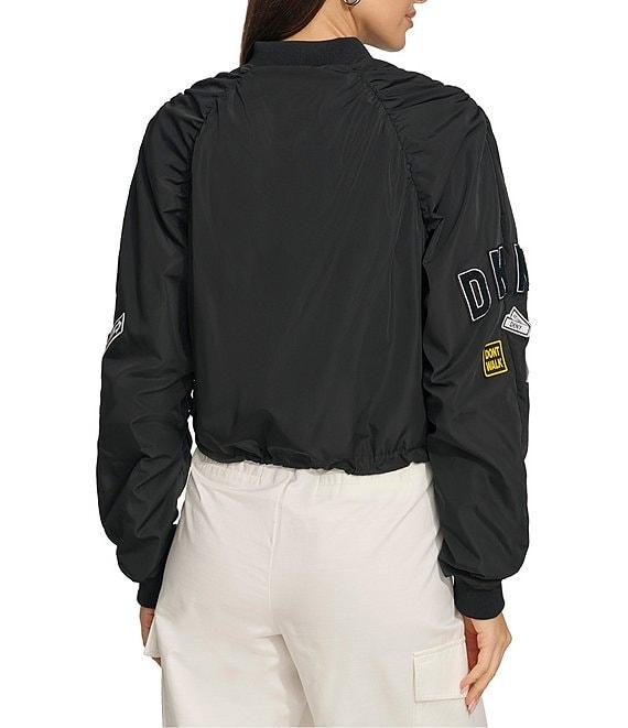 DKNY by Donna Karan Round Logo Patched Bomber Jacket Product Image