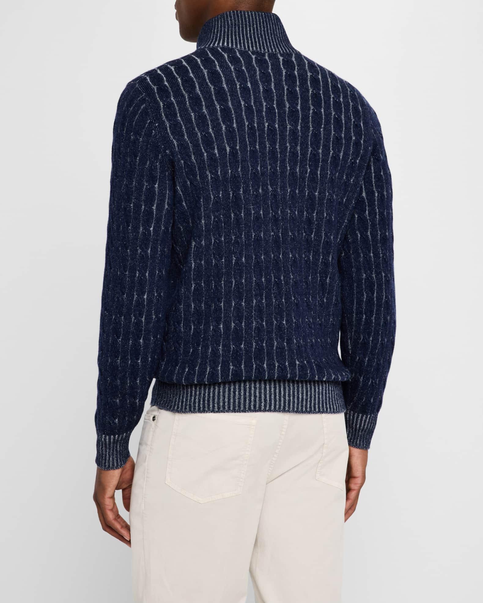 Men's Cashmere Cable Half-Zip Sweater Product Image