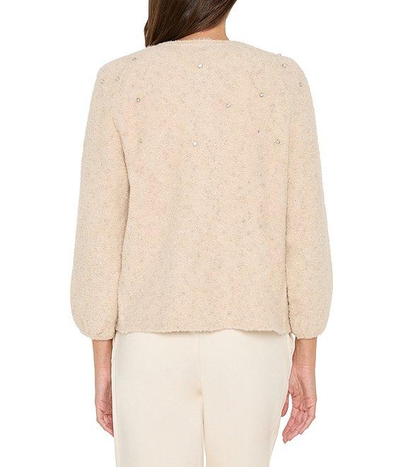 Natori Edit Long Sleeve Round Neck Coordinating Sweater Knit Lounge Top Product Image