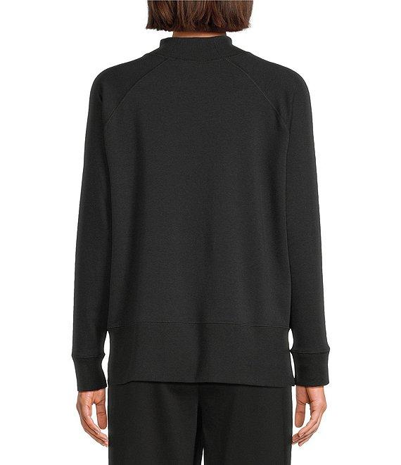 Eileen Fisher Organic Cotton Blend Soft Knit High Neck Long Sleeve Top Product Image