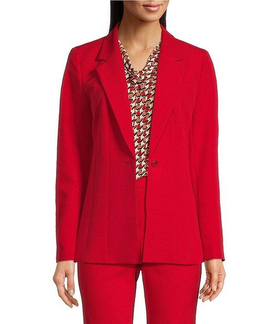 Anne Klein Coordinating Stretch Notch Lapel Long Sleeve Cinched Waist Jacket Product Image