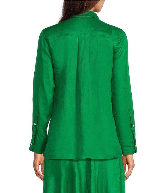 Marella Coordinating Agamia Voile Shirt Collar Long Sleeve Button Front Blouse Product Image