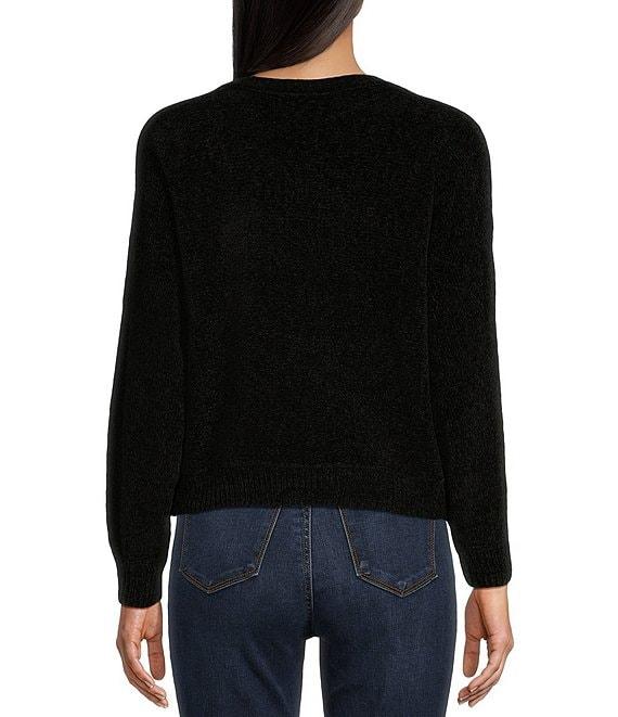 Double Zero Long Sleeve Vibe Check Shiny Chenille Sweater Product Image