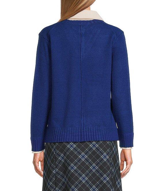 Investments Long Sleeve Point Collar Twofer Sweater Product Image