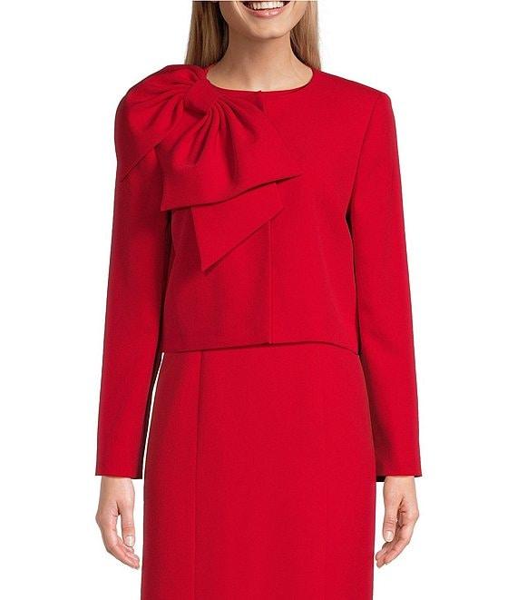 Preston & York Angie Crepe Crew Neck Sleeveless Back Split Hem Column Sheath Coordinating Dress Product Image