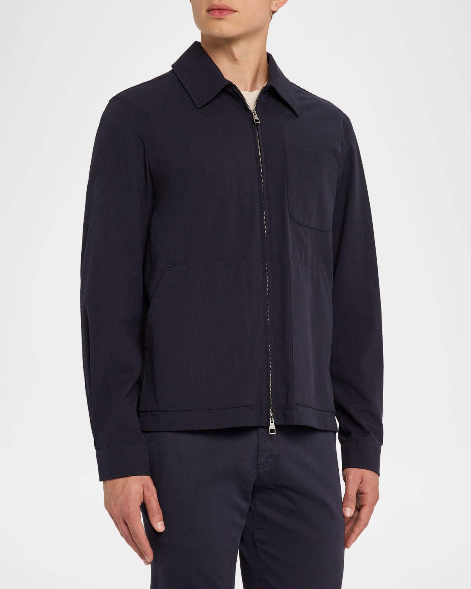 Men's Cotton Seersucker Shirt Jacket Product Image