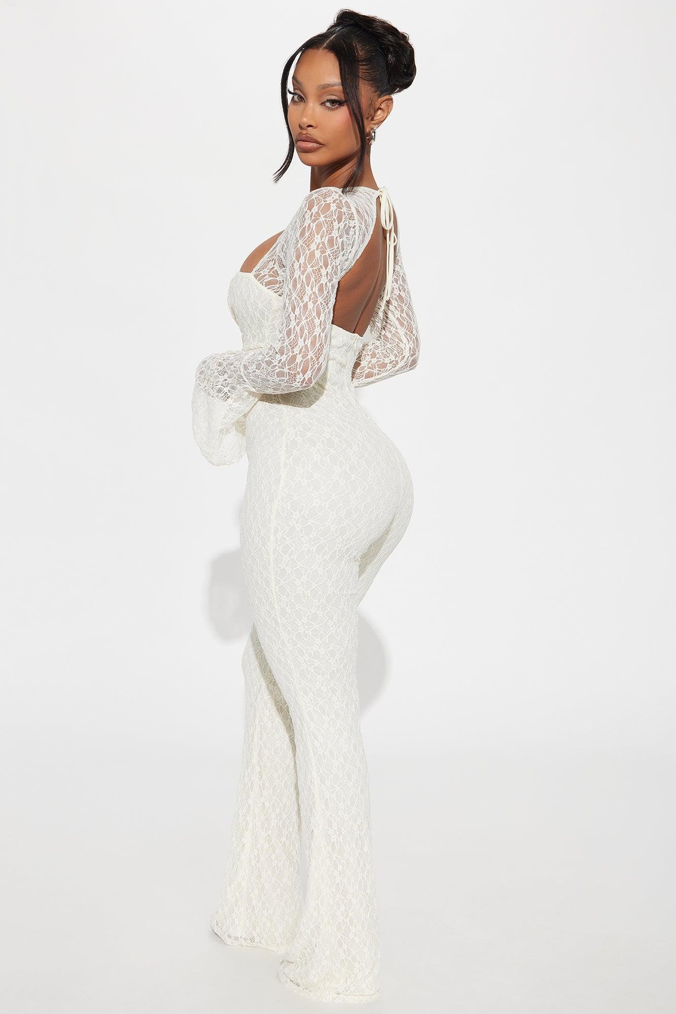 Saffron Lace Jumpsuit - Ivory Product Image