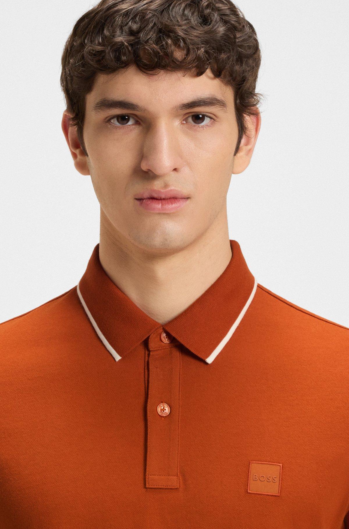 Cotton-piqué polo shirt with all-over print Product Image