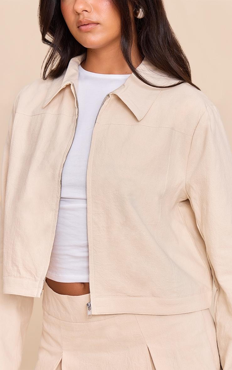 Cream Cotton Boxy Jacket Product Image