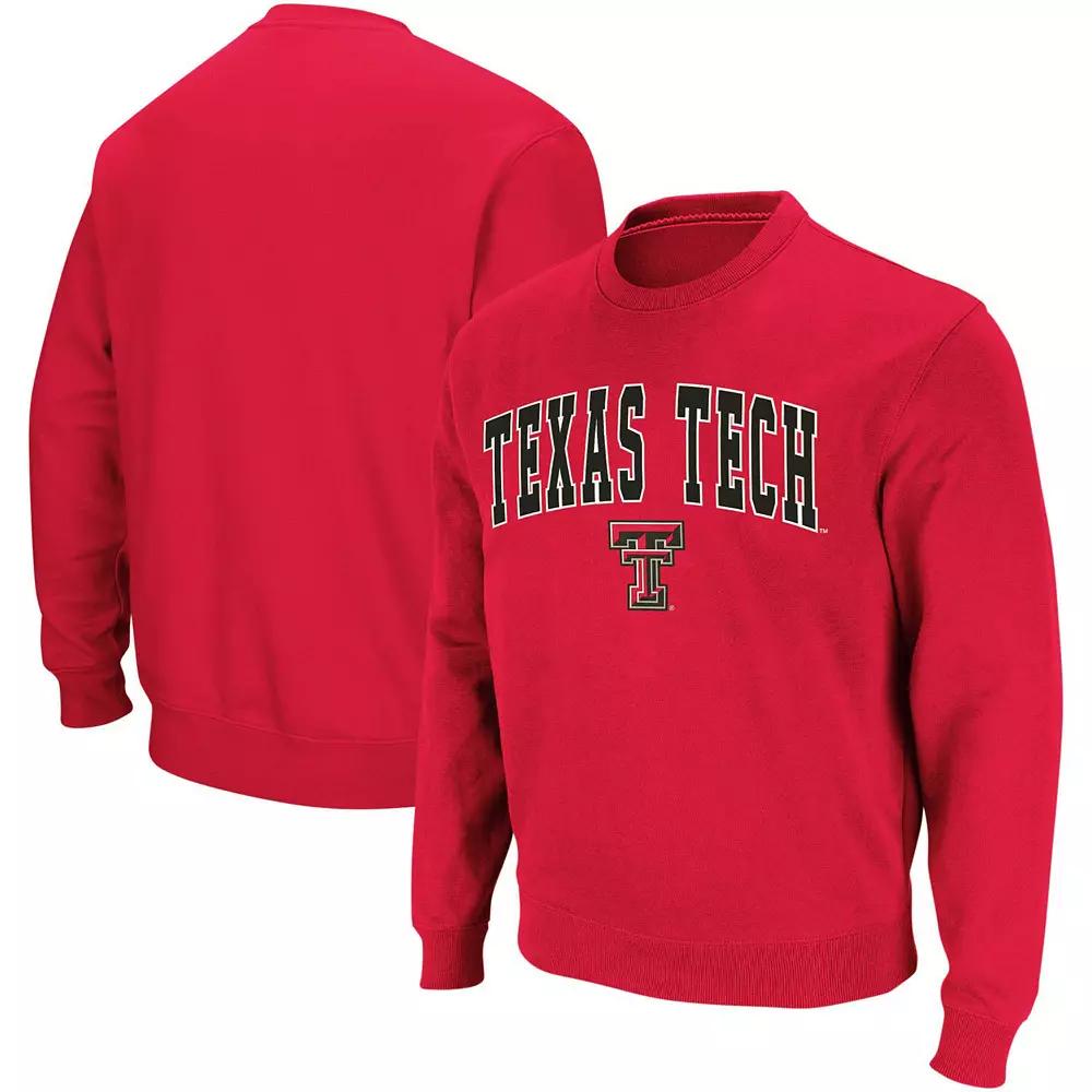 Men's Colosseum Red Texas Tech Red Raiders Arch & Logo Crew Neck Sweatshirt,  Product Image
