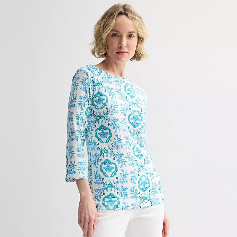 Petite Croft & Barrow® Boatneck Top, Women's,  Product Image