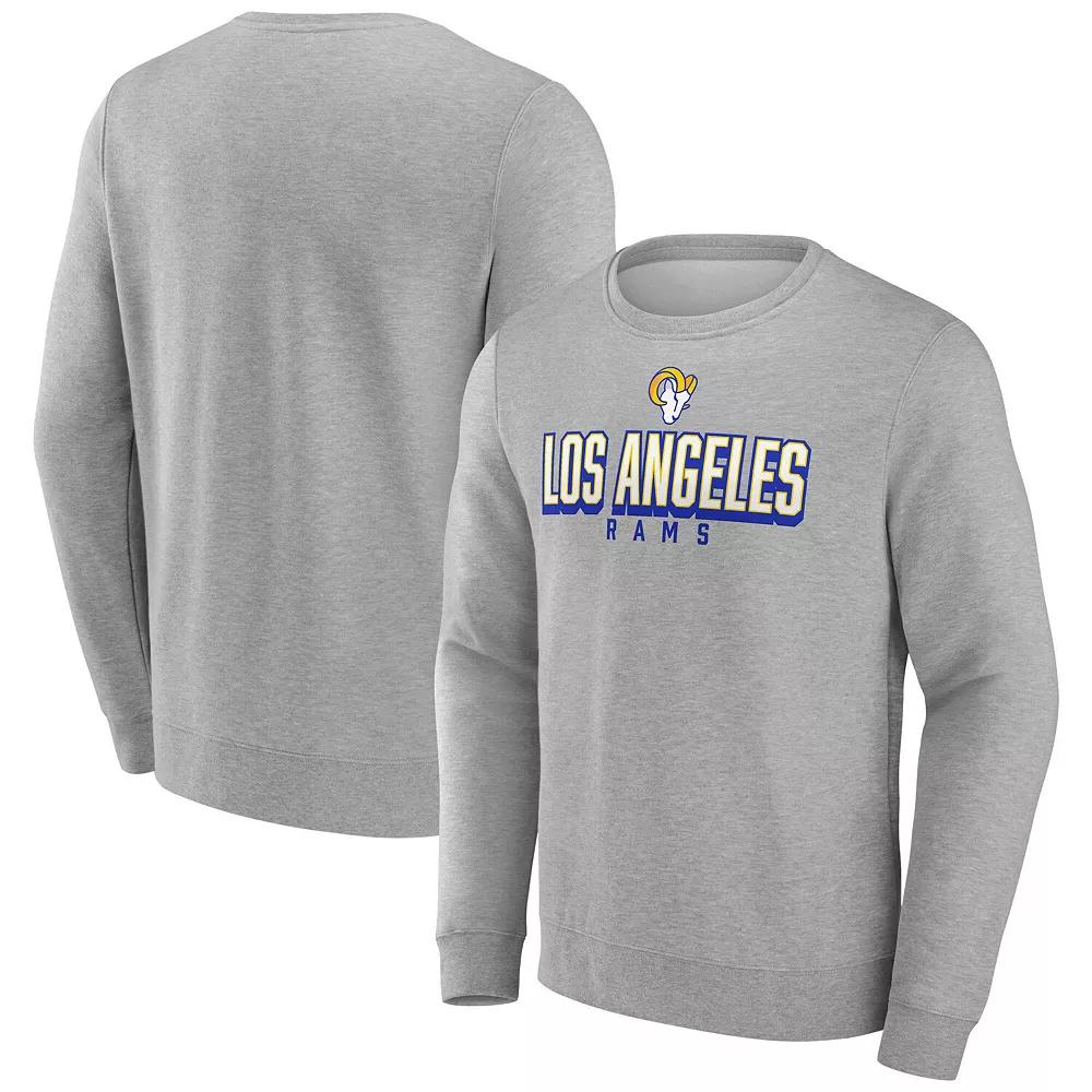 Men's Fanatics Heather Gray Los Angeles Rams Bold Move Pullover Sweatshirt, Size: Medium, Grey Product Image