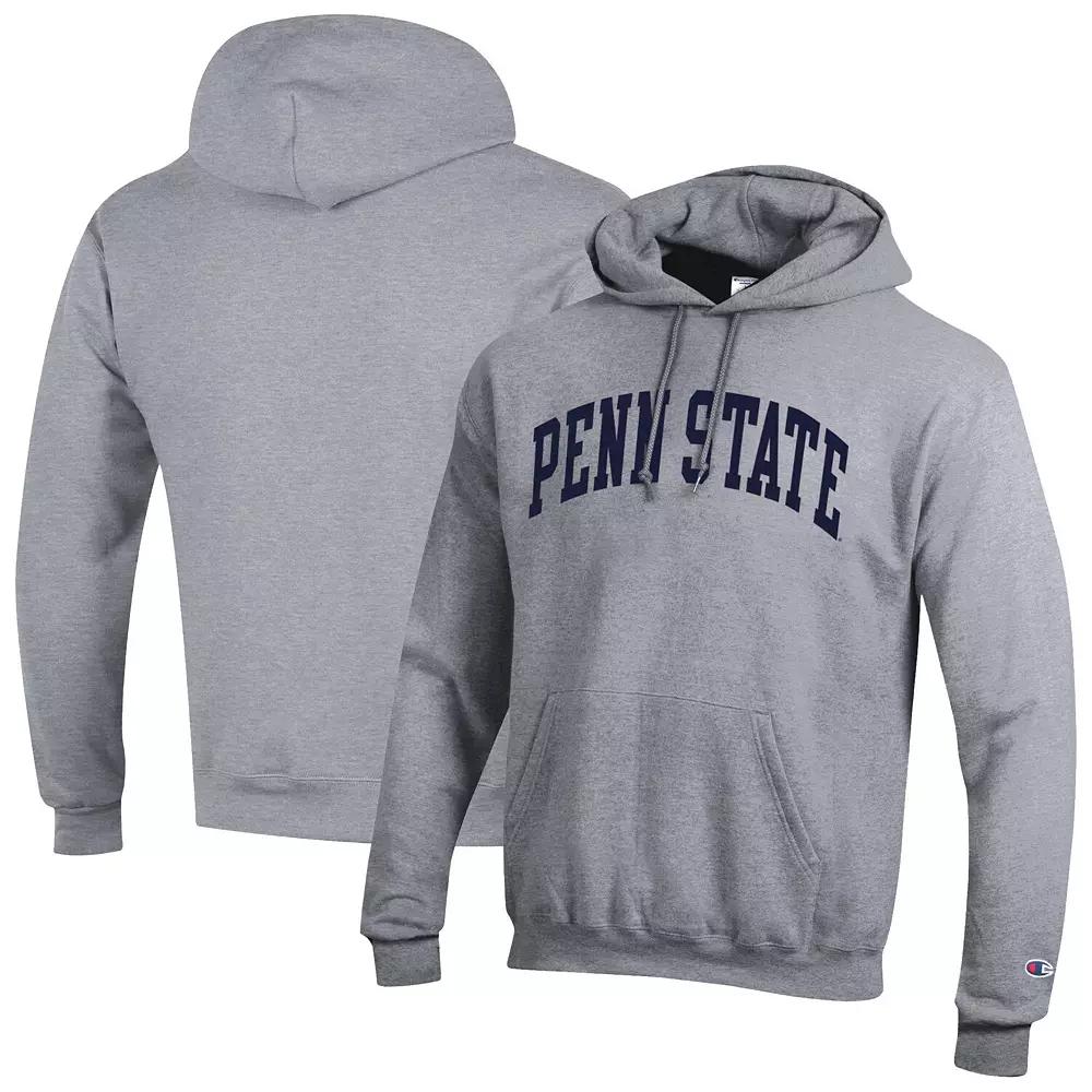 Men's Champion Heather Gray Penn State Nittany Lions Basic Arch Fleece Pullover Hoodie,  Product Image