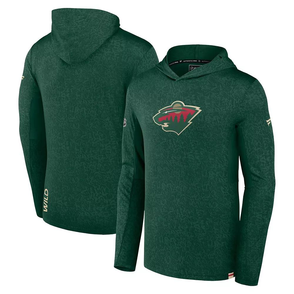 Men's Fanatics Branded  Green Minnesota Wild Authentic Pro Lightweight Pullover Hoodie, Size: Large Product Image