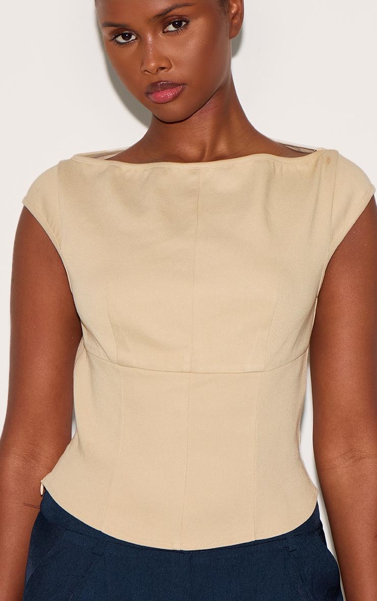 Sand Structured Stretch Woven Corset Product Image