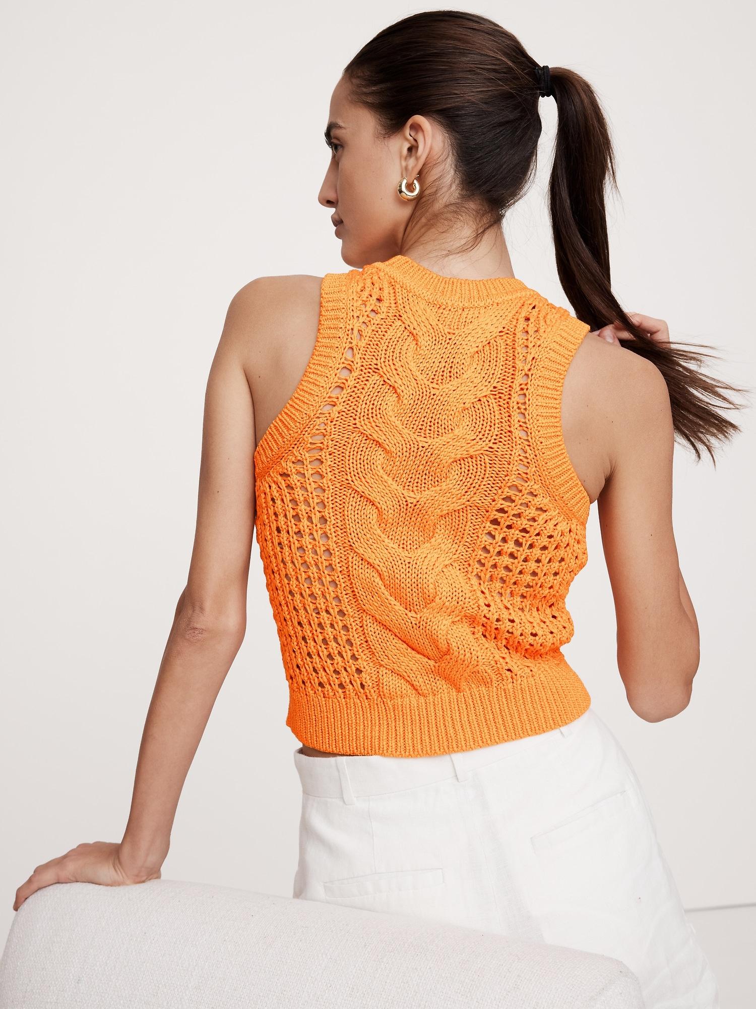 Cotton Cable-Knit Tank Product Image