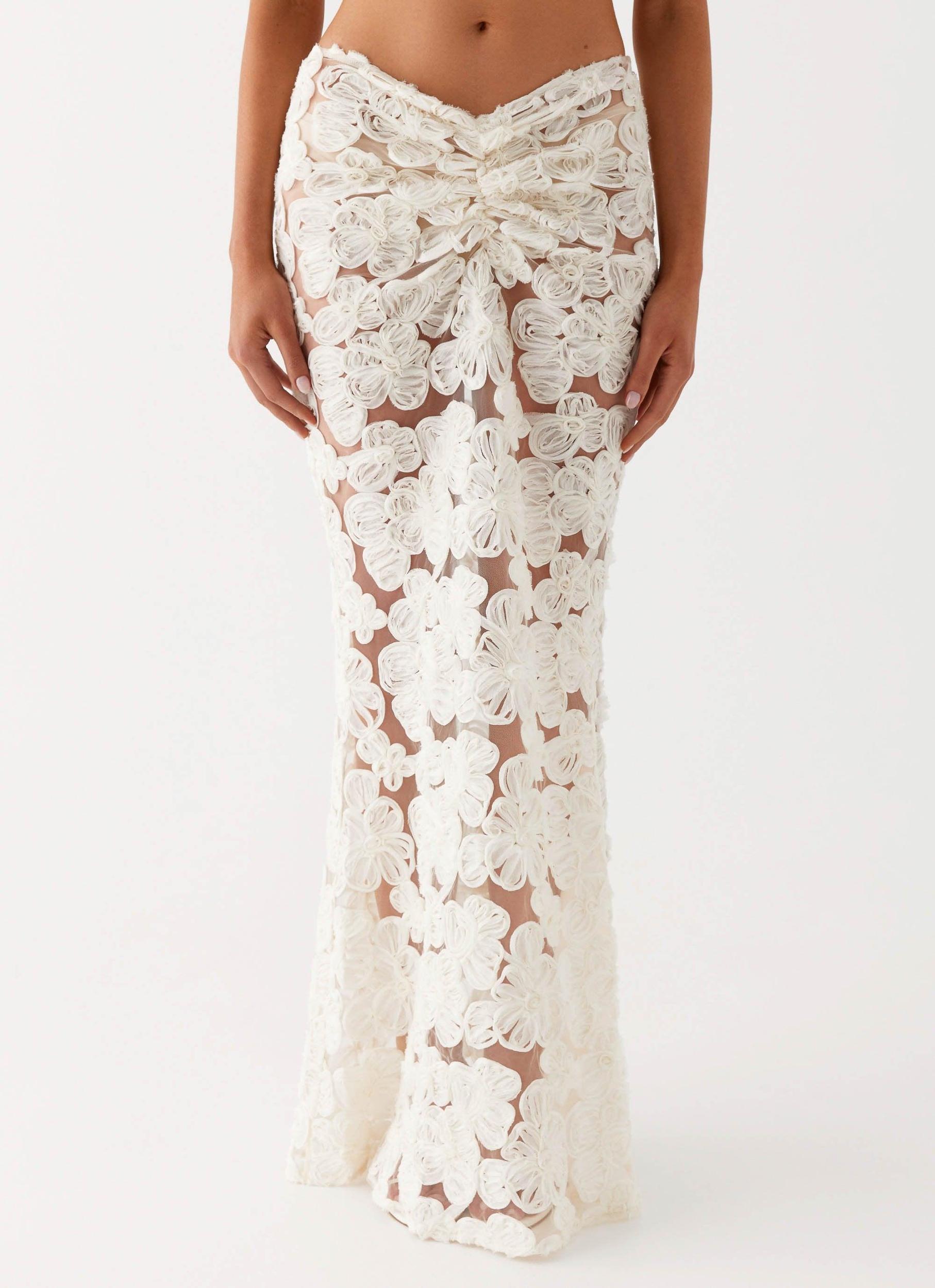 Fiorella Floret Maxi Skirt - Ivory Product Image