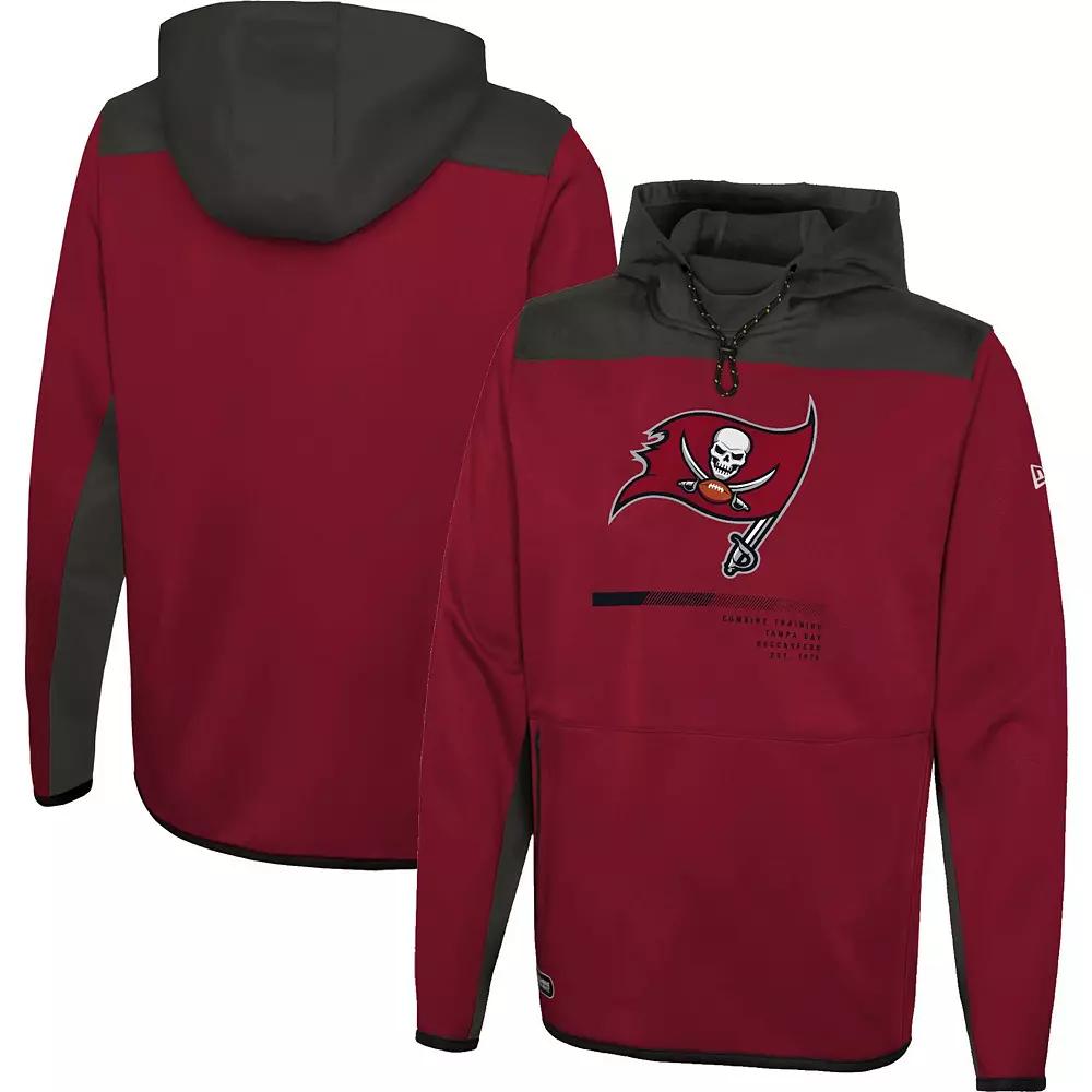 Men's New Era Red Tampa Bay Buccaneers Combine Authentic Hard Hitter Pullover Hoodie,  Product Image