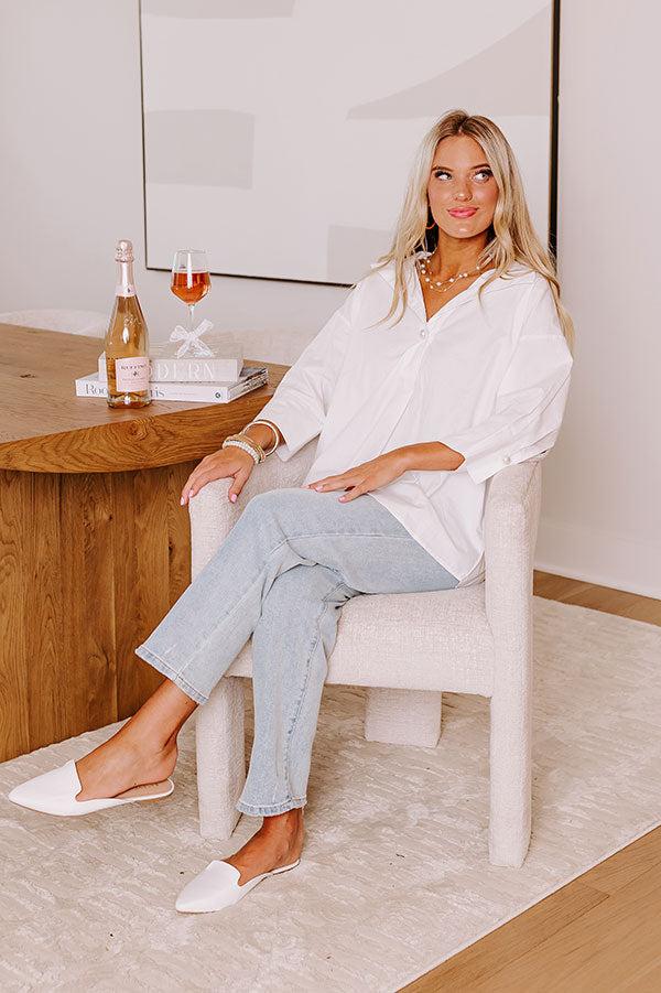 Manhattan Meeting Shift Top In White Product Image