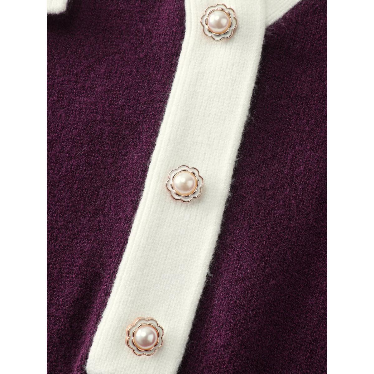 Plus Size Supersoft Color Contrast A-Line Midi Sweater Dress Scarlet Women Office Bodycon Long Sleeve Office Sweater Dresses BloomChic 28/5X Product Image