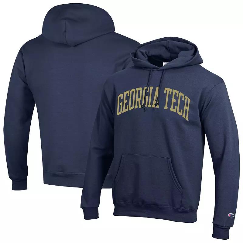 Men's Champion Navy Georgia Tech Yellow Jackets Basic Arch Fleece Pullover Hoodie,  Product Image